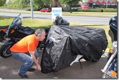 Motorcycle covers available at Accent Inns as part of their motorcycle friendly hotel program